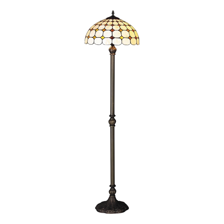 Brilagi - Lampă de podea Tiffany din vitralii DORAN 2xE27/60W/230V