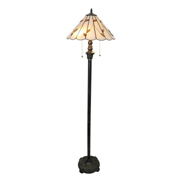Brilagi - Lampă de podea Tiffany FOLIA, cu vitralii, 2xE27/60W/230V