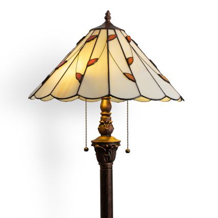 Brilagi - Lampă de podea Tiffany FOLIA, cu vitralii, 2xE27/60W/230V