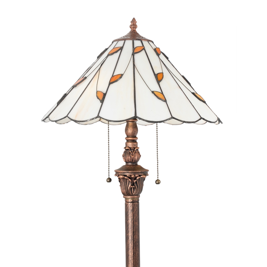 Brilagi - Lampă de podea Tiffany FOLIA, cu vitralii, 2xE27/60W/230V