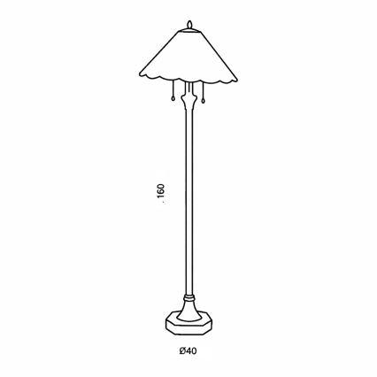 Brilagi - Lampă de podea Tiffany FOLIA, cu vitralii, 2xE27/60W/230V
