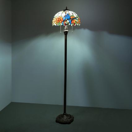 Brilagi - Lampă de podea Tiffany JUNGLE din vitralii 2xE27/60W/230V