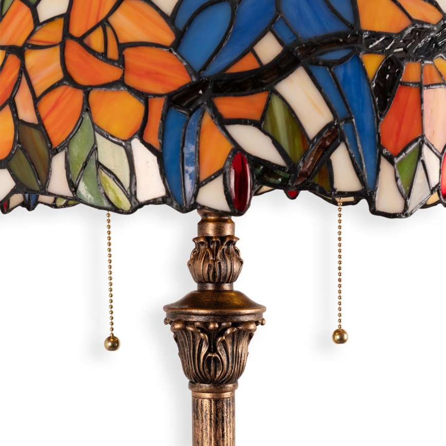 Brilagi - Lampă de podea Tiffany JUNGLE din vitralii 2xE27/60W/230V