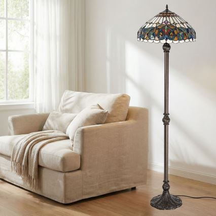 Brilagi - Lampă de podea Tiffany LUISA 2xE27/60W/230V
