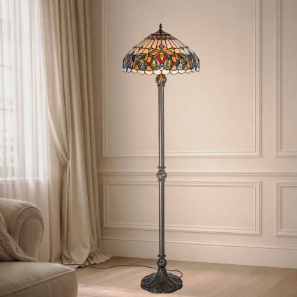 Brilagi - Lampă de podea Tiffany LUISA 2xE27/60W/230V