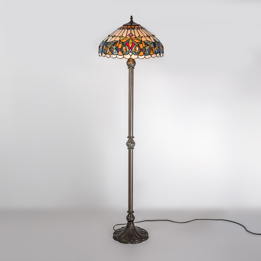 Brilagi - Lampă de podea Tiffany LUISA 2xE27/60W/230V
