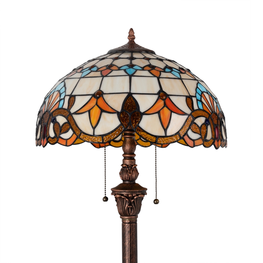 Brilagi - Lampă de podea Tiffany MIRABELLA, abajur din vitralii, 2xE27/60W/230V