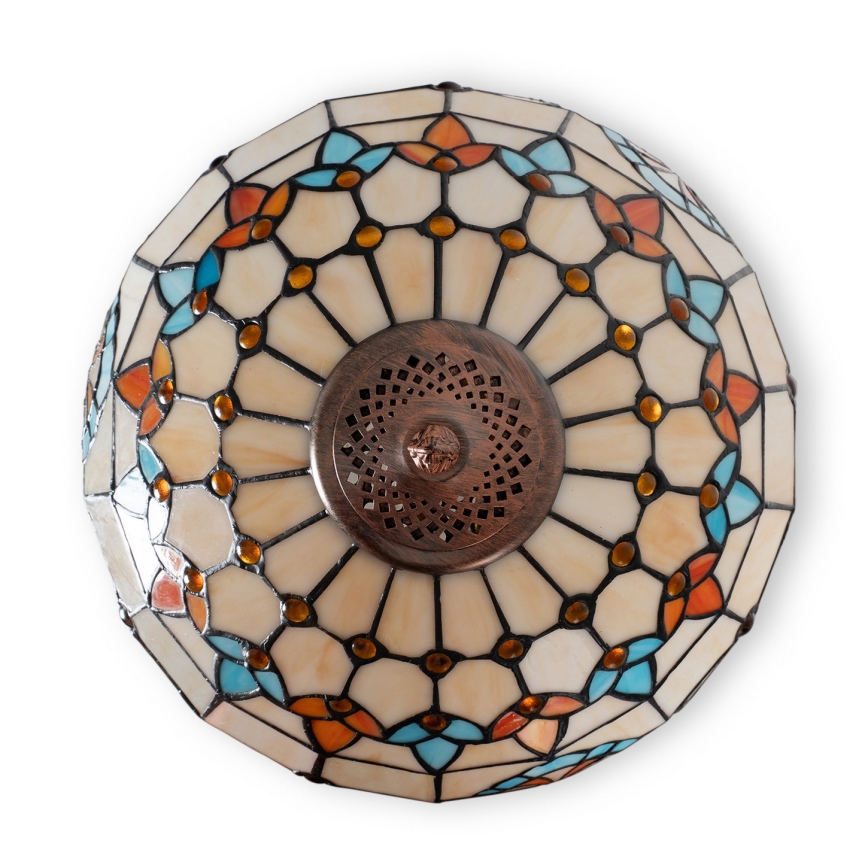 Brilagi - Lampă de podea Tiffany MIRABELLA, abajur din vitralii, 2xE27/60W/230V
