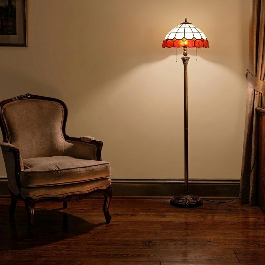Brilagi - Lampă de podea Tiffany SIENNA cu vitralii 2xE27/60W/230V