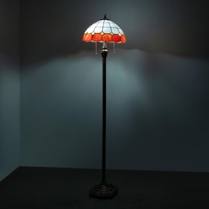 Brilagi - Lampă de podea Tiffany SIENNA cu vitralii 2xE27/60W/230V