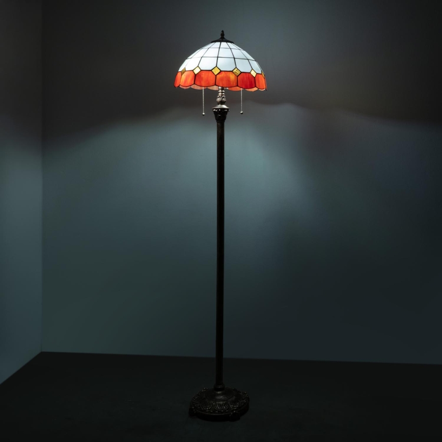 Brilagi - Lampă de podea Tiffany SIENNA cu vitralii 2xE27/60W/230V