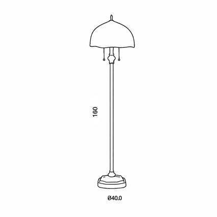 Brilagi - Lampă de podea Tiffany SIENNA cu vitralii 2xE27/60W/230V