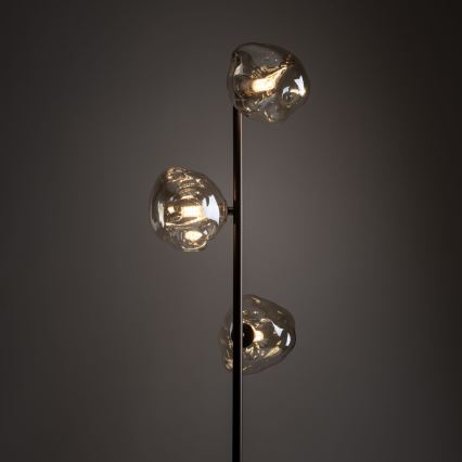 Brilagi - Lampă de podea VULCANO 3xG9/8W/230V bronz/bej fumuriu