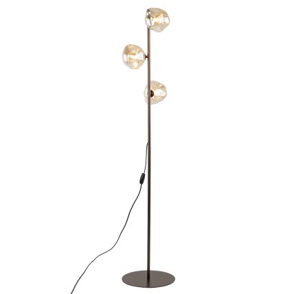 Brilagi - Lampă de podea VULCANO 3xG9/8W/230V bronz/bej fumuriu