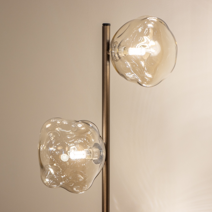 Brilagi - Lampă de podea VULCANO 3xG9/8W/230V bronz/bej fumuriu