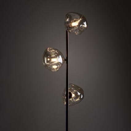 Brilagi - Lampă de podea VULCANO 3xG9/8W/230V bronz/bej fumuriu