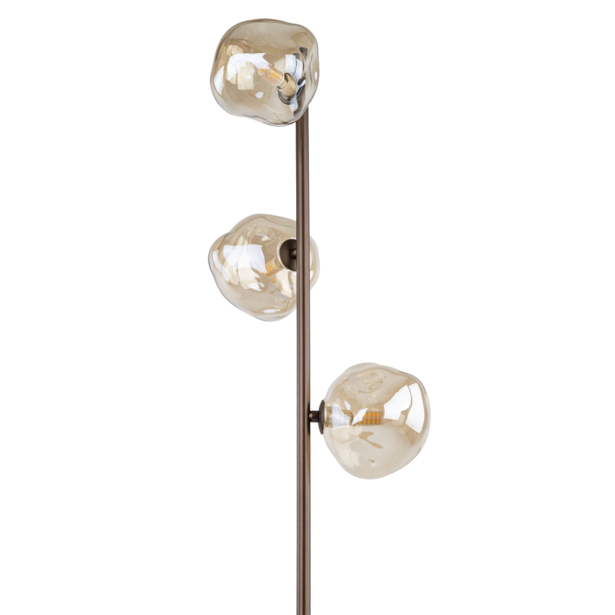 Brilagi - Lampă de podea VULCANO 3xG9/8W/230V bronz/bej fumuriu