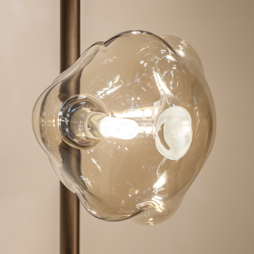 Brilagi - Lampă de podea VULCANO 3xG9/8W/230V bronz/bej fumuriu