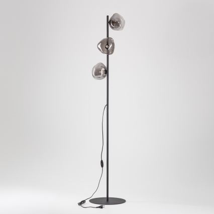 Brilagi - Lampă de podea VULCANO 3xG9/8W/230V negru/fumuriu