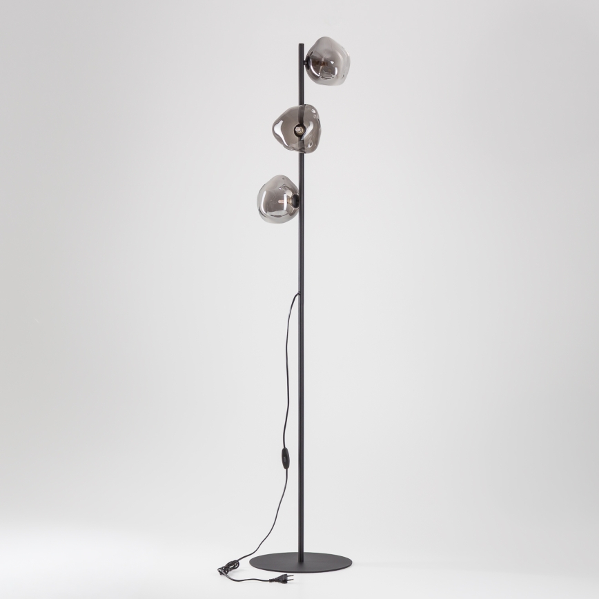 Brilagi - Lampă de podea VULCANO 3xG9/8W/230V negru/fumuriu