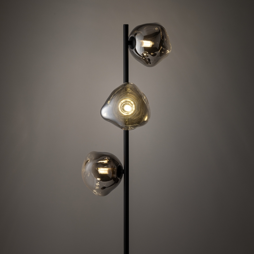 Brilagi - Lampă de podea VULCANO 3xG9/8W/230V negru/fumuriu