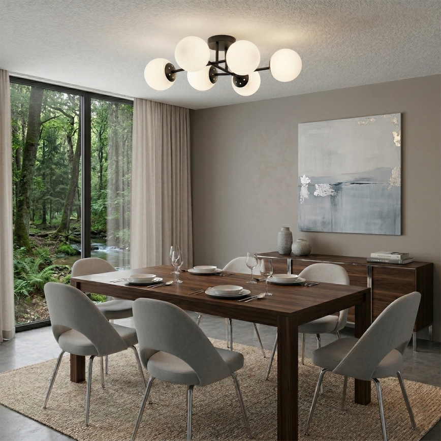 Brilagi - Lampă de tavan aplicată MALONY 6xE14/20W/230V, negru