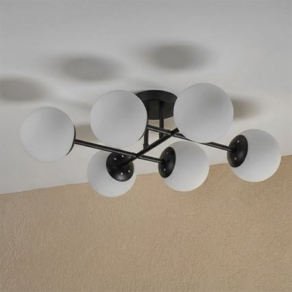 Brilagi - Lampă de tavan aplicată MALONY 6xE14/20W/230V, negru
