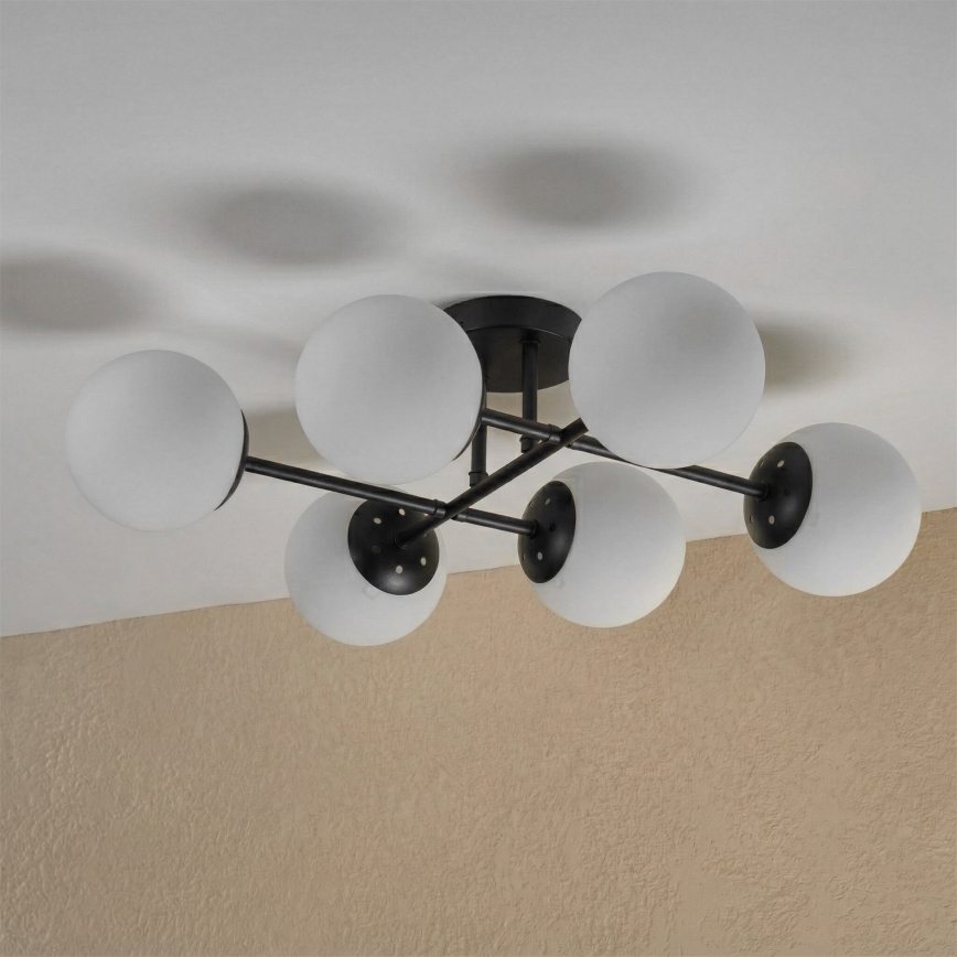 Brilagi - Lampă de tavan aplicată MALONY 6xE14/20W/230V, negru