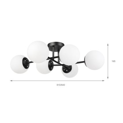 Brilagi - Lampă de tavan aplicată MALONY 6xE14/20W/230V, negru