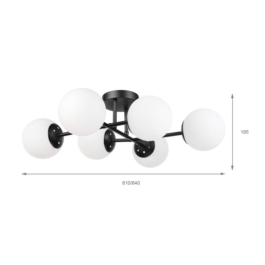 Brilagi - Lampă de tavan aplicată MALONY 6xE14/20W/230V, negru
