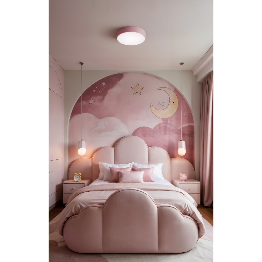 Brilagi - Lampă de tavan CLARE, 3xE27/24W/230V, Ø 40 cm, roz