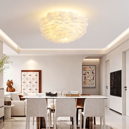 Brilagi - Lampă de tavan FEATHER 3xE27/40W/230V Ø 50 cm albă