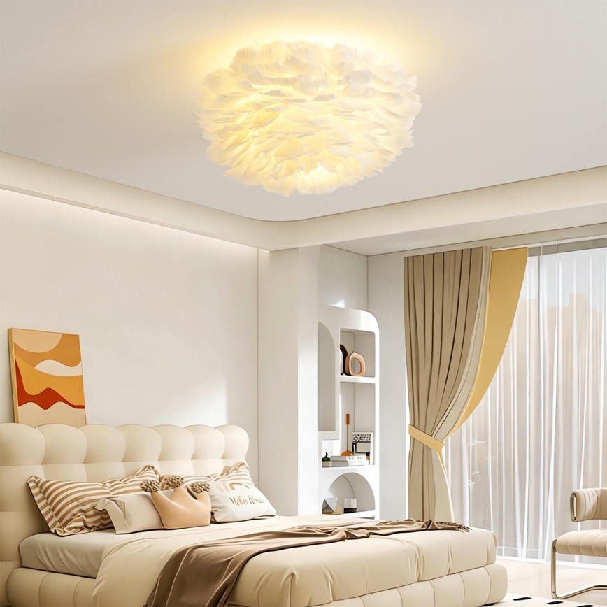 Brilagi - Lampă de tavan FEATHER 3xE27/40W/230V Ø 50 cm albă