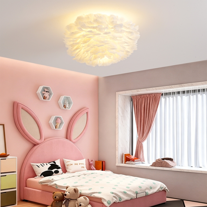 Brilagi - Lampă de tavan FEATHER 3xE27/40W/230V Ø 50 cm albă