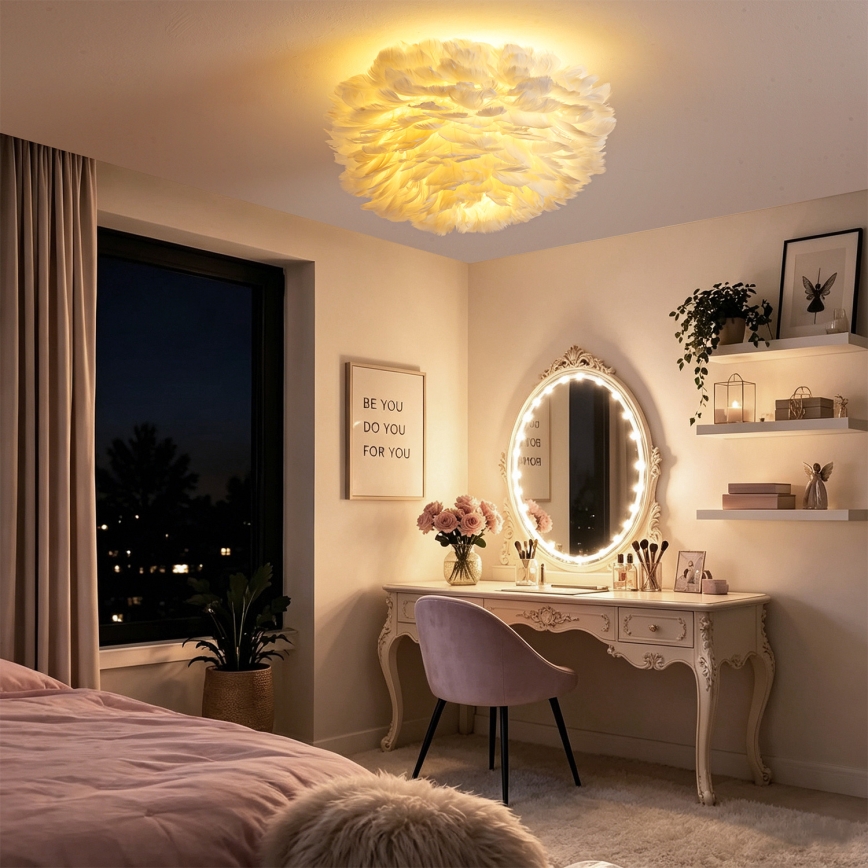 Brilagi - Lampă de tavan FEATHER 3xE27/40W/230V Ø 50 cm albă