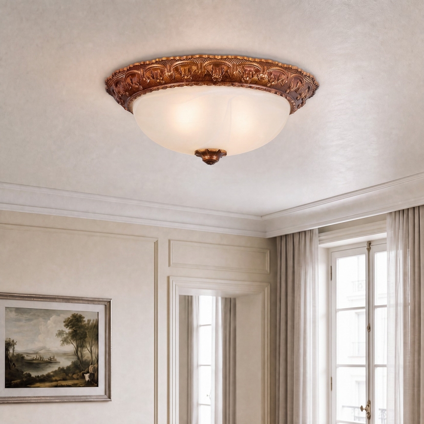 Brilagi - Lampă de tavan FRESCO 2xE27/40W/230V Ø 30 cm aurie