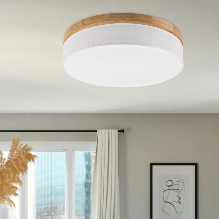 Brilagi - Lampă de tavan LED BELLADONNA LED/36W/230V Ø 50 cm alb/stejar