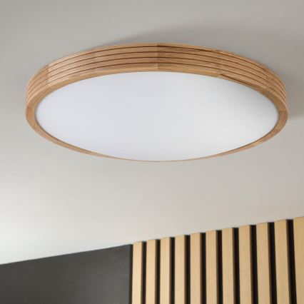 Brilagi - Lampă de tavan LED CARVALHO MODERN SLIM 3xE27/60W/230V diametru 47,5 cm stejar