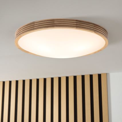 Brilagi - Lampă de tavan LED CARVALHO MODERN SLIM 3xE27/60W/230V diametru 47,5 cm stejar