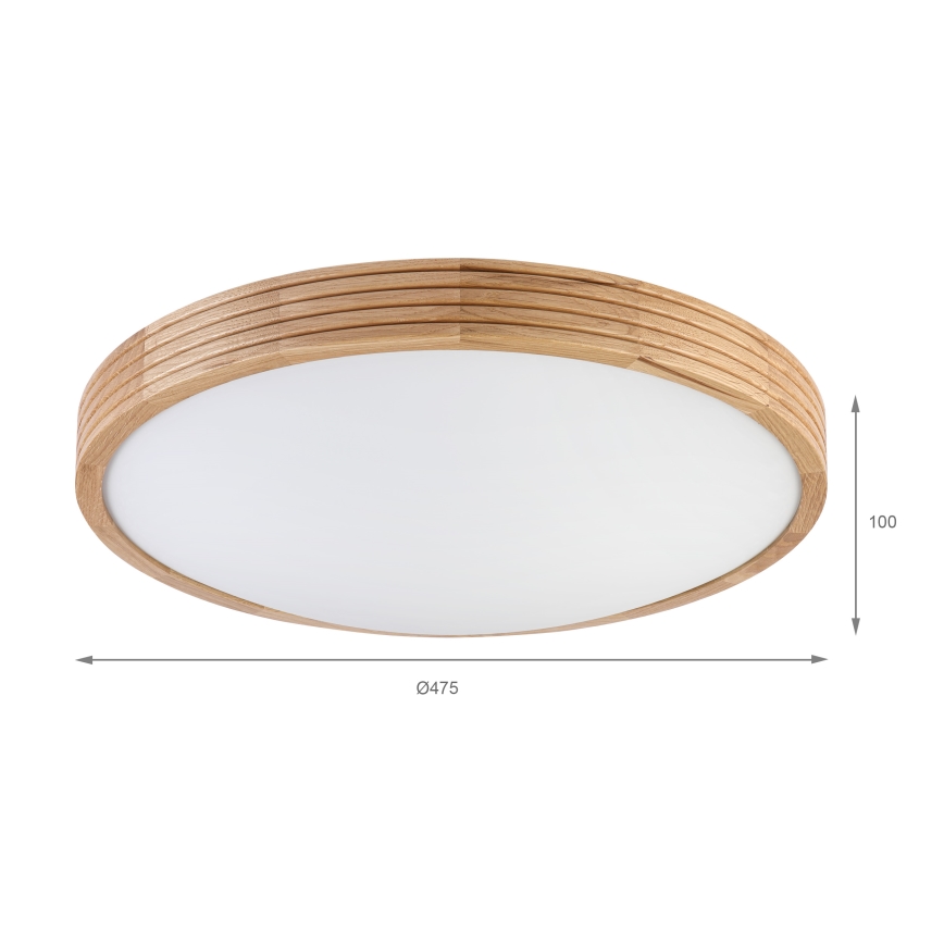 Brilagi - Lampă de tavan LED CARVALHO MODERN SLIM 3xE27/60W/230V diametru 47,5 cm stejar