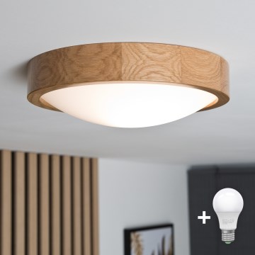 Brilagi - Lampă de tavan LED CARVALHO SLIM 1xE27/15W/230V stejar Ø 27 cm