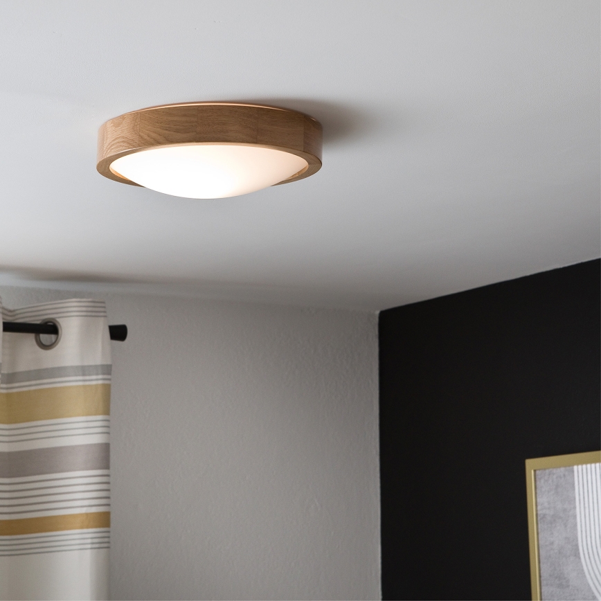 Brilagi - Lampă de tavan LED CARVALHO SLIM 1xE27/15W/230V stejar Ø 27 cm