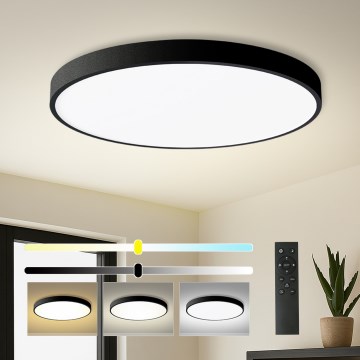 Brilagi - Lampă de tavan LED dimabilă POOL SMART, 128 W, 230 V, 3000–6000 K, Ø100 cm, Wi‑Fi Tuya, neagră + telecomandă