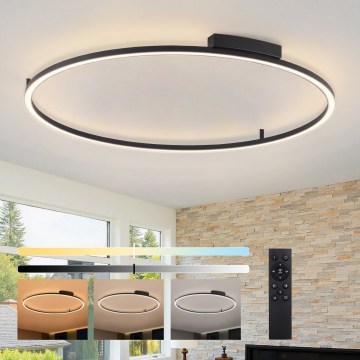 Brilagi - Lampă de tavan LED dimabilă PORTOFINO LED/85W/230V 3000-6000K, diametru 120 cm, negru + telecomandă