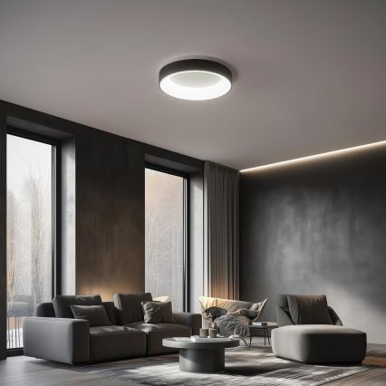 Brilagi - Plafonieră LED dimabilă FALCON, 40 W, 230 V, 3000–6500 K, Ø45 cm, negru, cu telecomandă