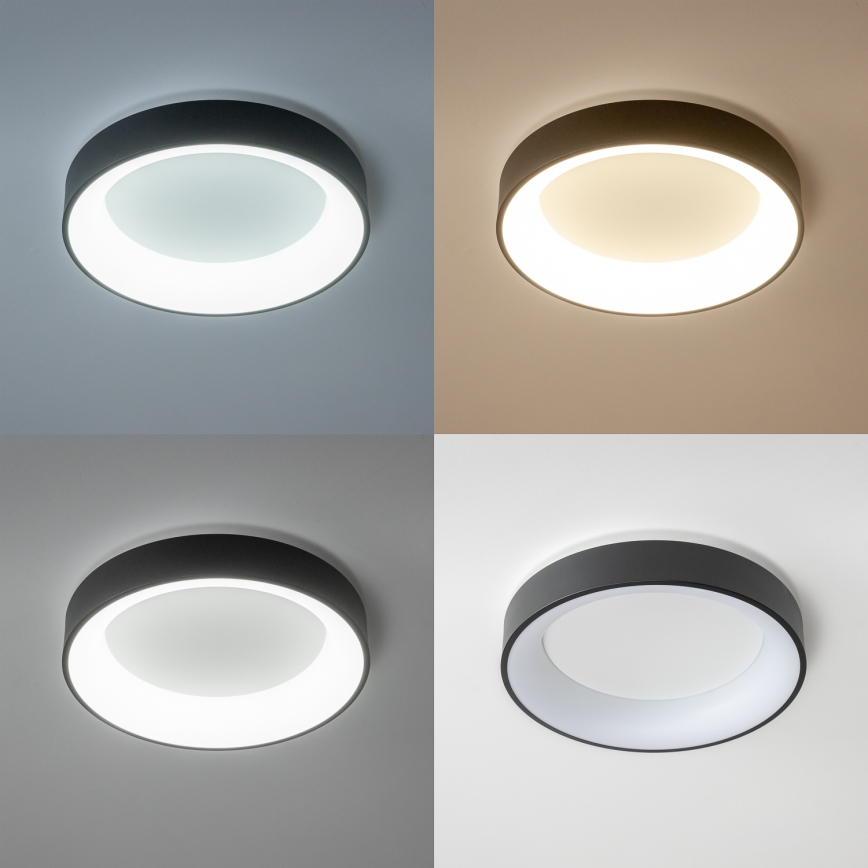 Brilagi - Plafonieră LED dimabilă FALCON, 40 W, 230 V, 3000–6500 K, Ø45 cm, negru, cu telecomandă