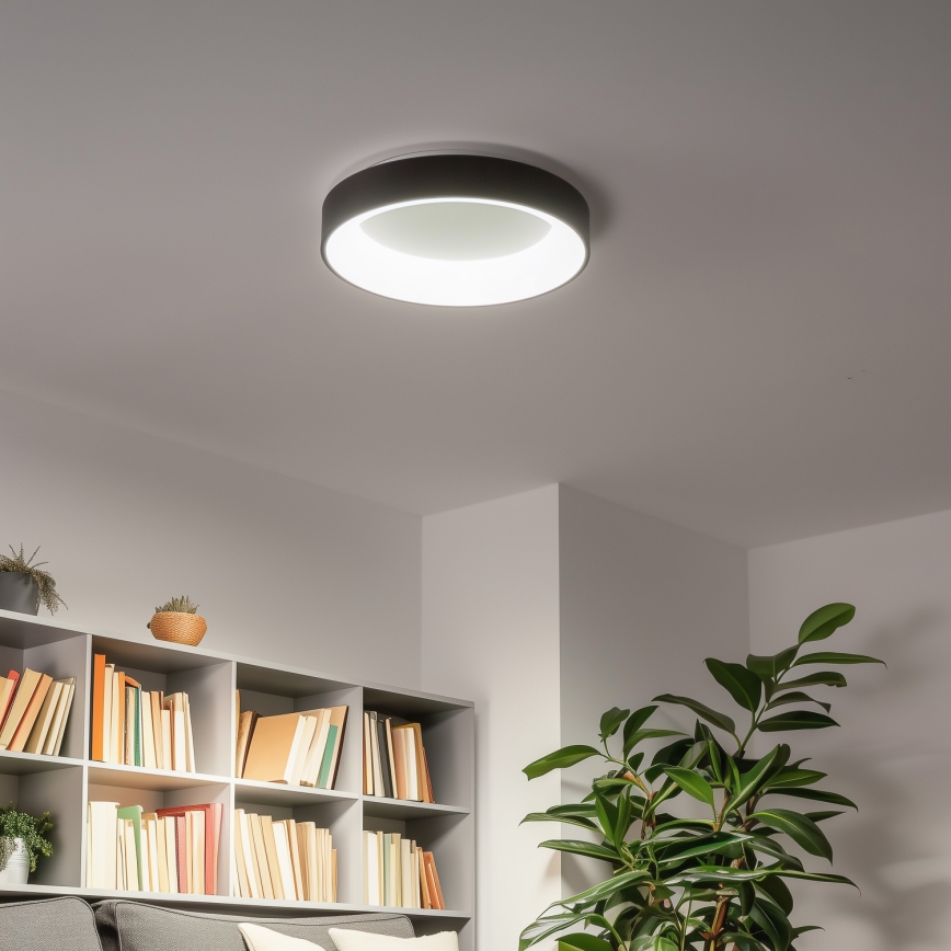 Brilagi - Plafonieră LED dimabilă FALCON, 40 W, 230 V, 3000–6500 K, Ø45 cm, negru, cu telecomandă