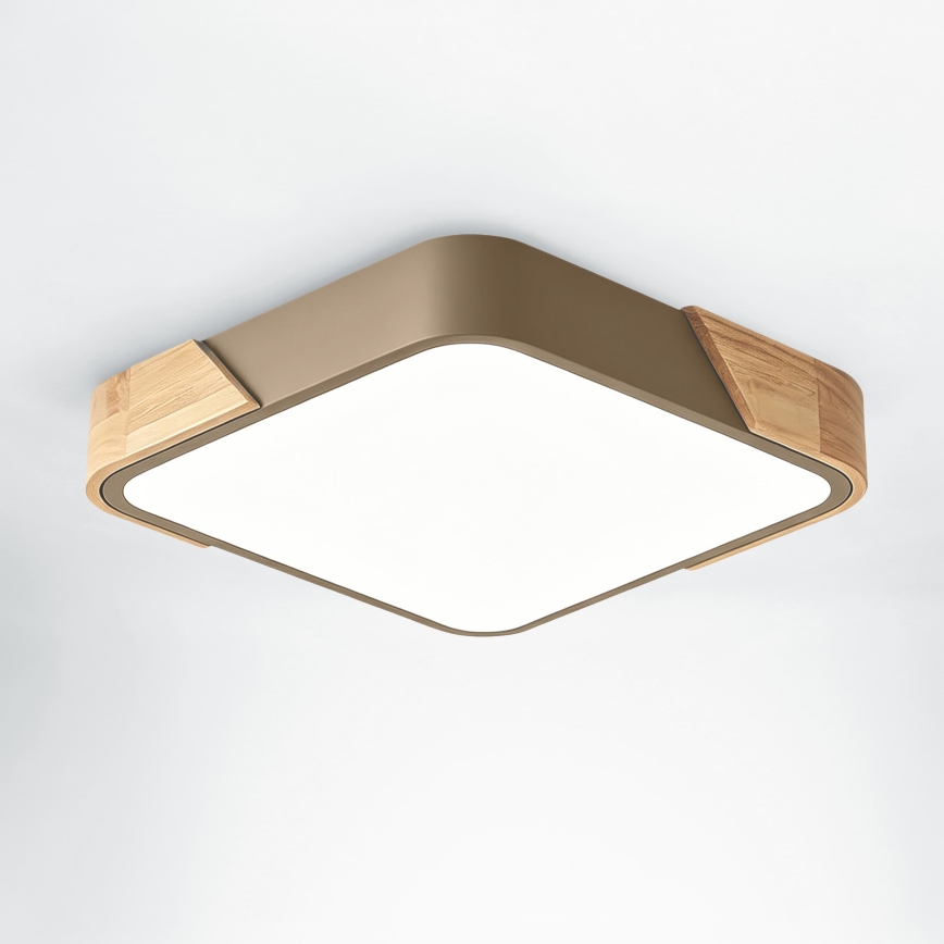 BRILAGI - Lampă de tavan LED PILANA SQUARE LED/24W/230V stejar/bej 32x32 cm