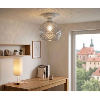 BRILAGI - Plafonieră LED RETRO GLASS 1xE27/60W/230V Ø 18 cm albă/gri fumuriu