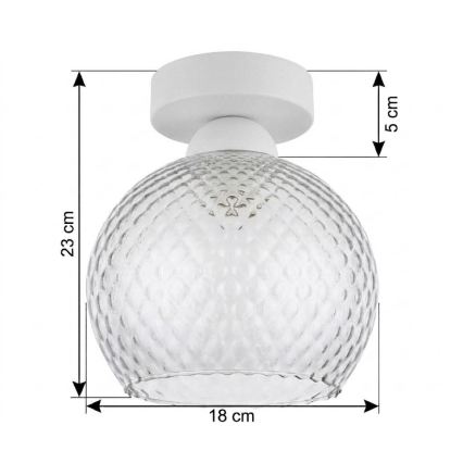 BRILAGI - Plafonieră LED RETRO GLASS 1xE27/60W/230V Ø 18 cm albă/gri fumuriu